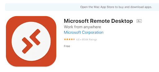 Microsoft Remote Desktop App